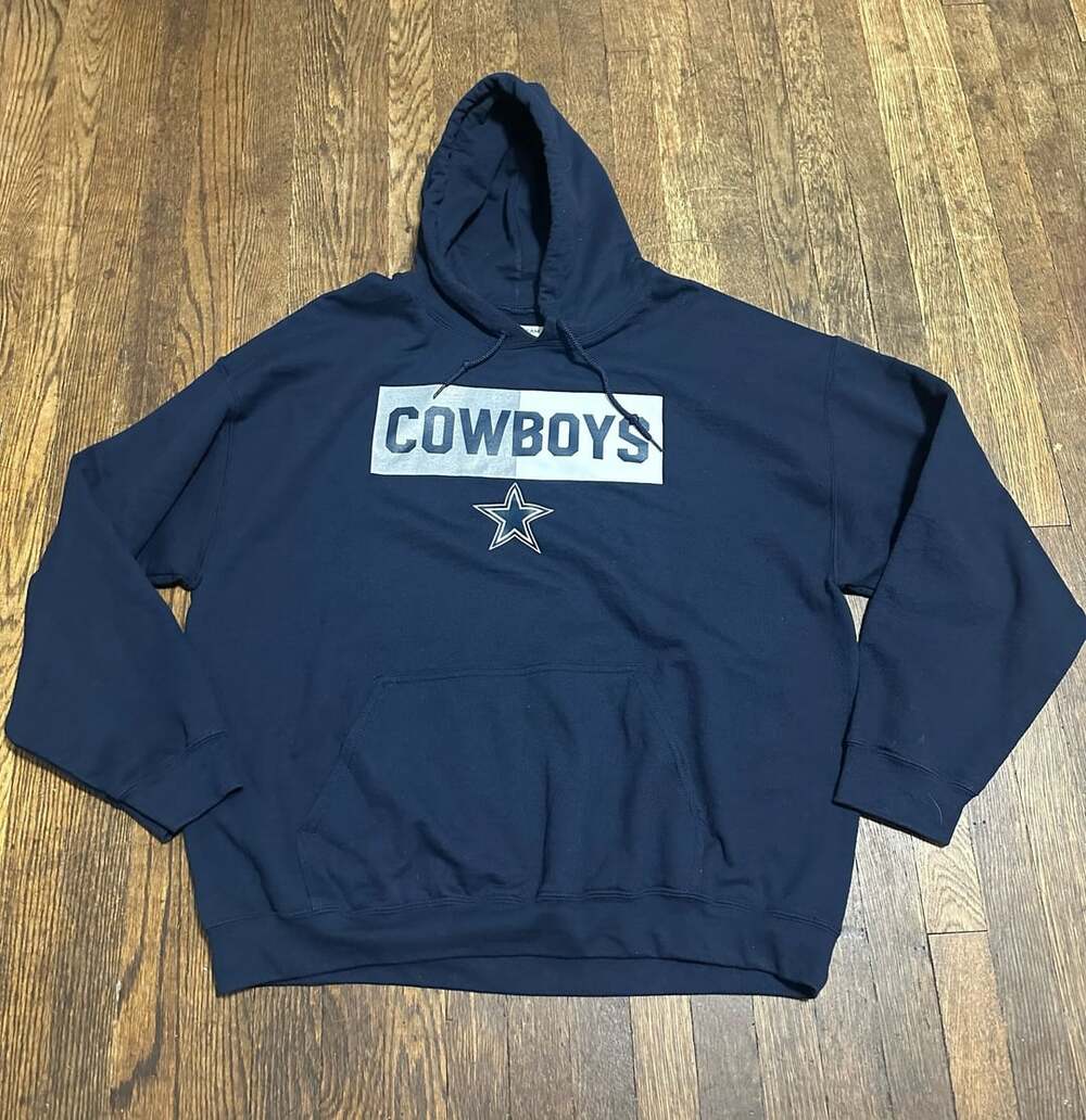 NFL Team Apparel Dallas Cowboys Navy Blue Pullover Hoodie with Star Logo Size XL